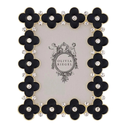 Picture of Olivia Riegel Gold Black Enamel Clover 2.5x3.5'' Picture Frame