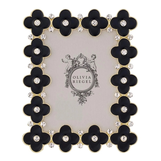 Picture of Olivia Riegel Gold Black Enamel Clover 2.5x3.5'' Picture Frame
