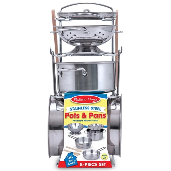 Picture of Melissa & Doug Stainless Steel Pots & Pans Play Set