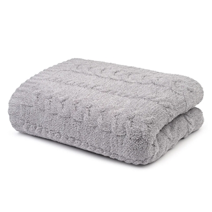 Picture of Kashwere Wide Cable Solid Throw - Fog/Nickel