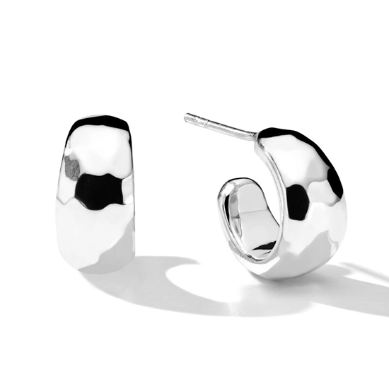 Picture of Ippolita 925 E.F. Classico Huggie Hammered Hoop Earrings