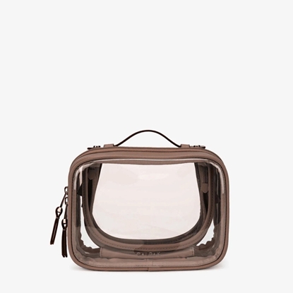 Picture of Calpak Small Clear Cosmetics Case - Mocha