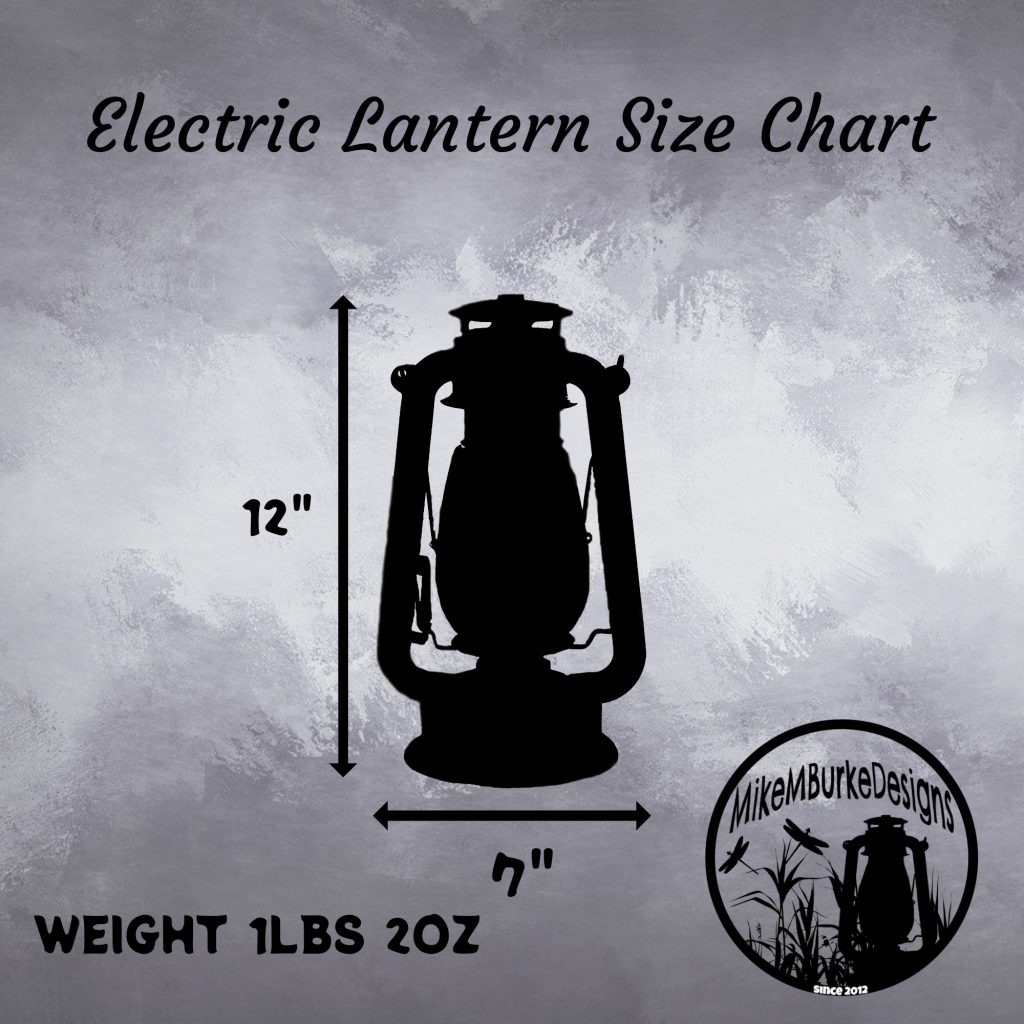 Electric Lantern Table Lamp FLAT BLACK | 12" Farmhouse Decor, Electric Hurricane Lantern, Handmade Electrified Rustic Lamp - Image 8
