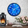 Swirls Blue Country Farmhouse Modern Clock