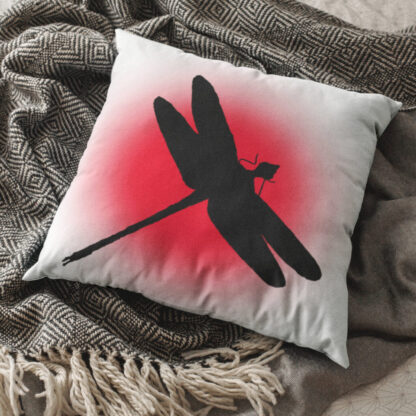 Red Sun Dragonfly PILLOW | Polyester Square Nature Themed Pillow, For The Home - Image 5
