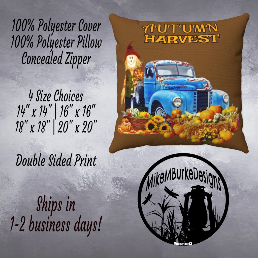 Autumn Harvest Sofa Pillow, Rustic Old Truck Art, Farmhouse Decor, Autumn Pillow, Housewarming Gift New Home - Image 4