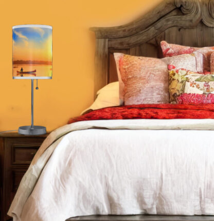Lighthouse At Sunset NAUTICAL LAMP | 20" High Steel Base Lantern Lamp Bedside Table Lamp Nautical Décor - Image 4