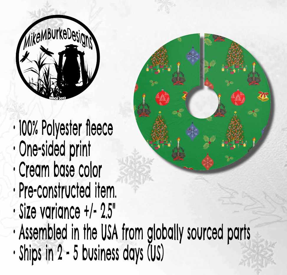 Green Christmas Tree Skirt, First Home Housewarming Gift, Christmas Decoration, Home Decor, Christmas Wedding Gift - Image 4