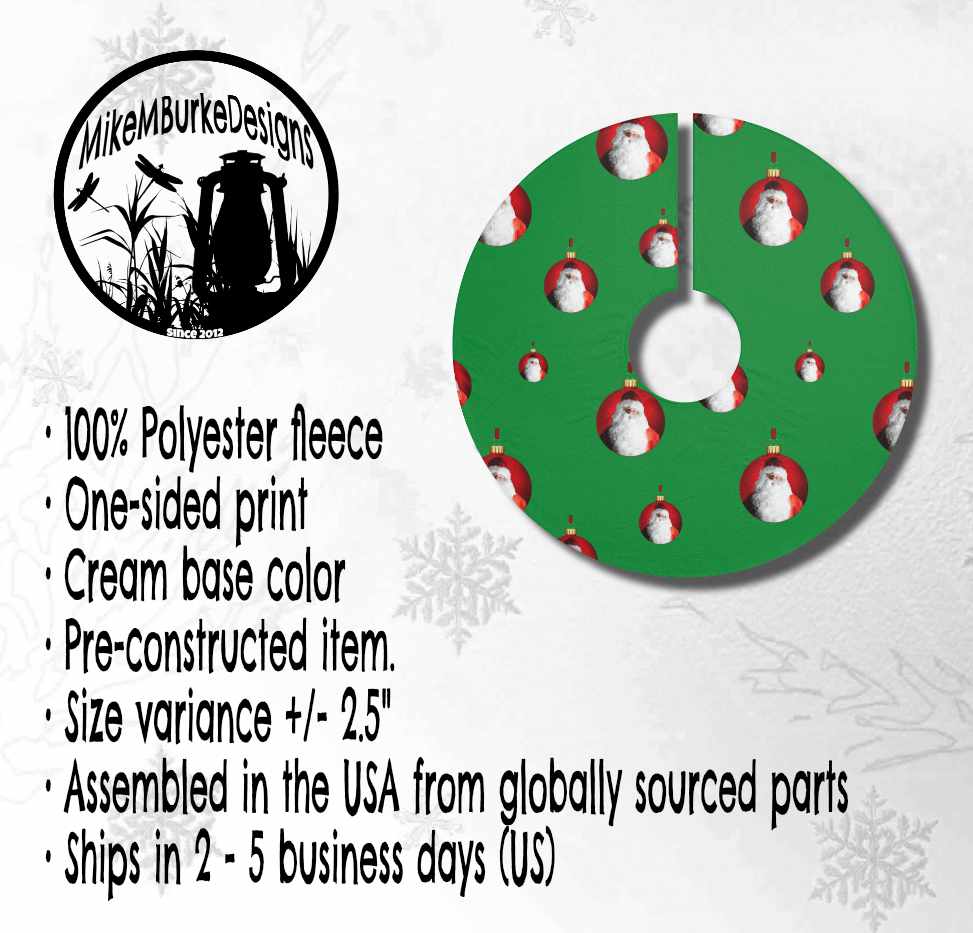Green Christmas Tree Skirt, Santa Claus, First Home Housewarming Gift For Wedding, Christmas Decor, Green Tree Skirt - Image 4