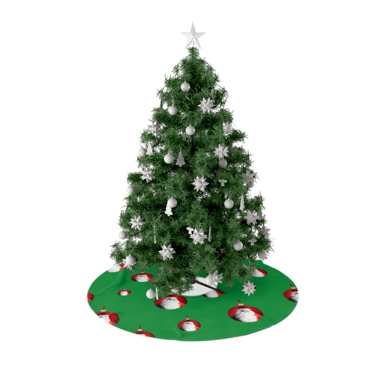Green Christmas Tree Skirt, Santa Claus, First Home Housewarming Gift For Wedding, Christmas Decor, Green Tree Skirt - Image 3