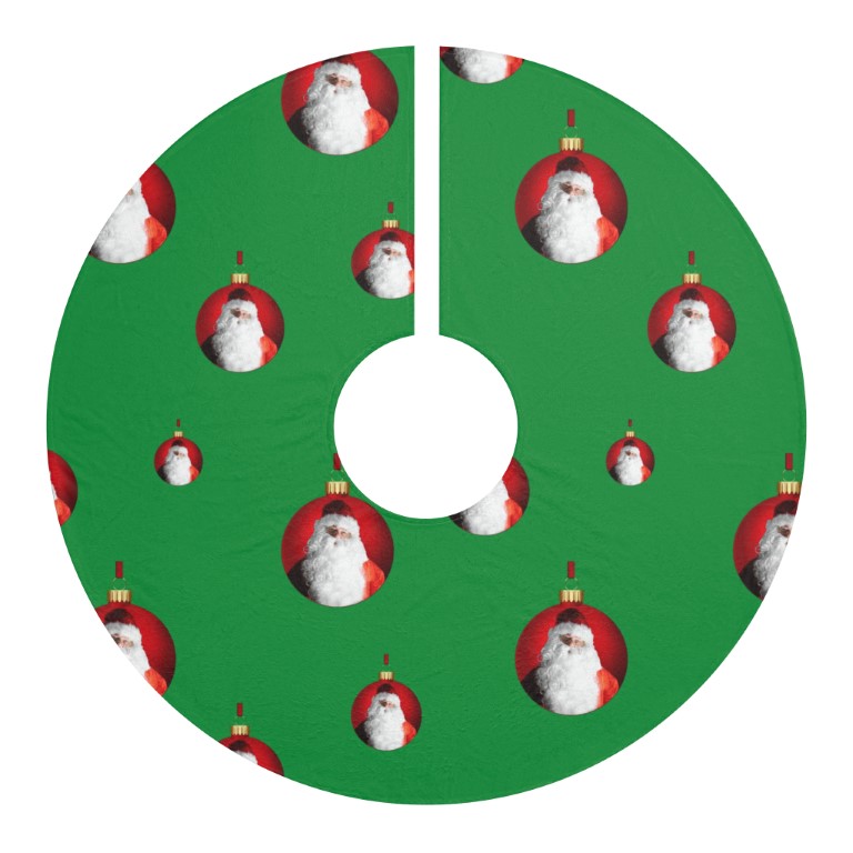 Green Christmas Tree Skirt, Santa Claus, First Home Housewarming Gift For Wedding, Christmas Decor, Green Tree Skirt - Image 2