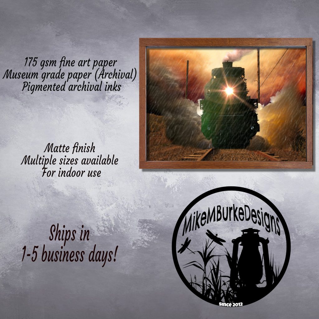 Rustic Steam Train Poster, Locomotive, Wall Art For Living Room, Train Lover Gift, Living Room Bedroom Wall Art - Image 5