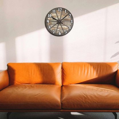 Unique Wall Clock Rustic Decor Wedding Gift Farmhouse Clock Rustic Clock Wagon Wheel Country Decor Home Gift Log Cabin Decor - Image 2