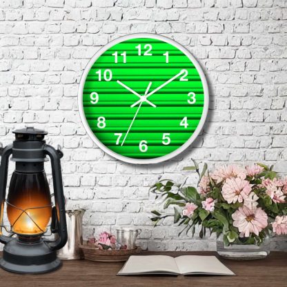 Green Metal-Look Country Farmhouse Clock