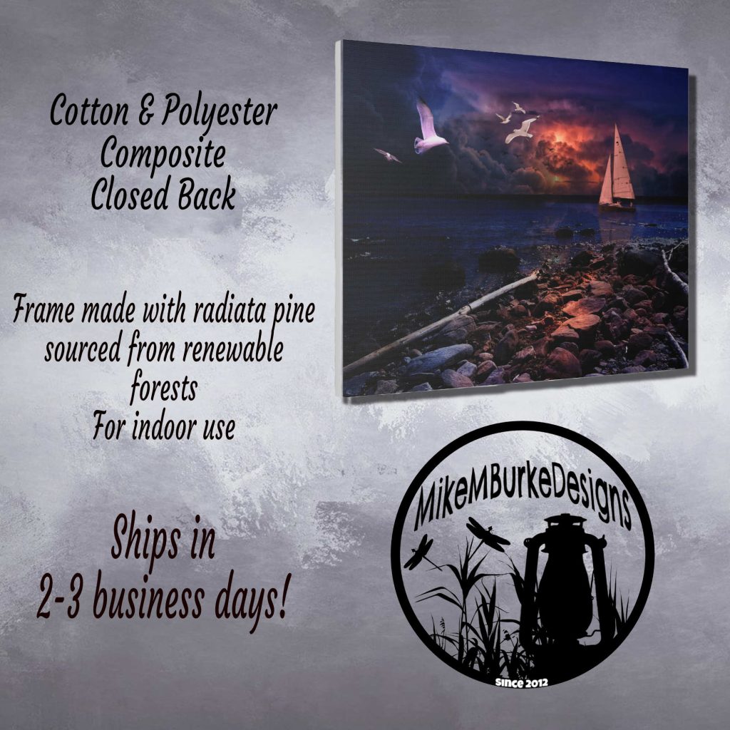 Sunset Seascape Canvas Print, Nautical Sailboat Wall Art, Seascape Photography, Beach Sunset Painting - Image 5