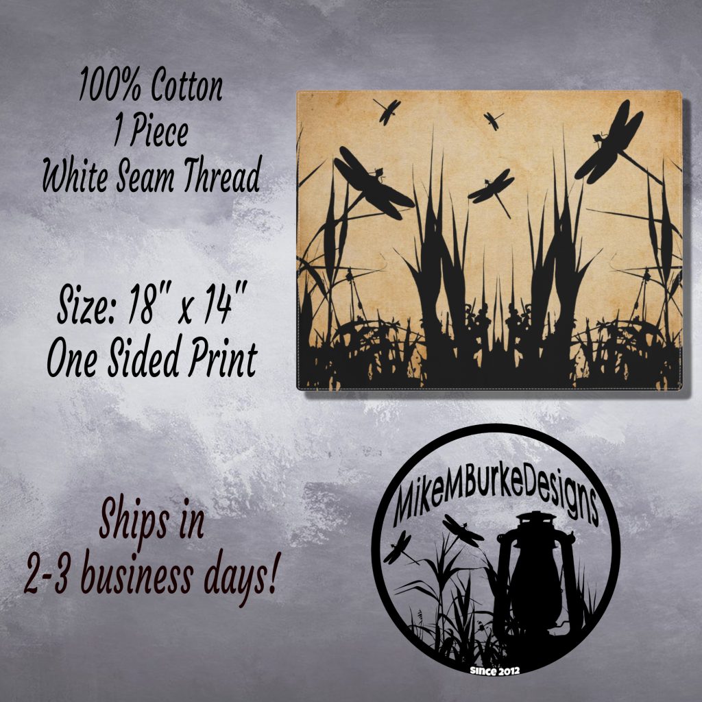 Country Log Cabin Placemat, Dragonflies Meadow, Farmhouse Decor, RV Camping Dining Placemat - Image 5