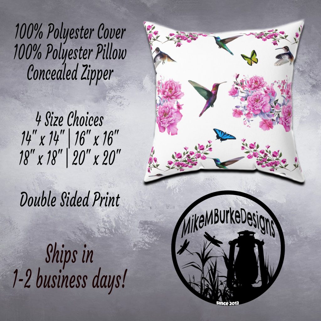 Hummingbird Throw Pillow, Cottagecore Housewarming Gift For The Home, Hummingbird Flowers, Watercolor Pillow, Country Farmhouse Decor - Image 4