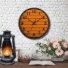 Orange Black Rustic Clock