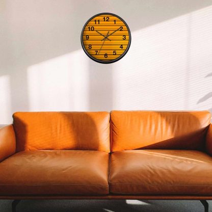 Orange Black Rustic Clock