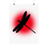 Dragonfly Over Red Sun Poster Print