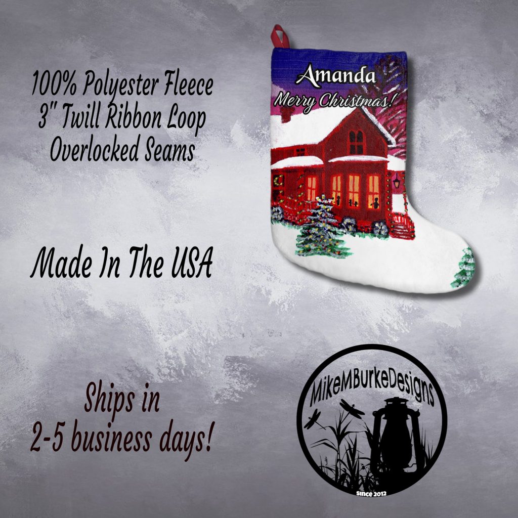 Cozy House Personalized Christmas Stocking, Home Decor, Custom Name Family Stocking - Image 5