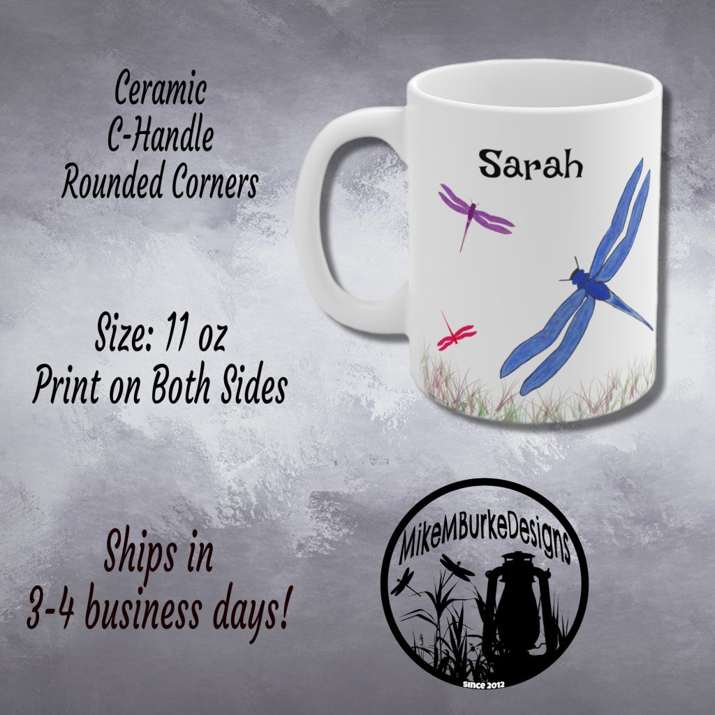Personalized Custom Text Dragonfly Mug, Rustic Nature Gift For Grandma, Colorful Dragonflies Coffee Cup, Nature Dragonfly Gift For Mom - Image 5