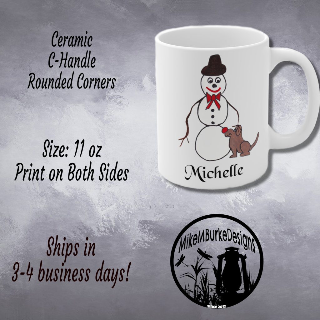 Cute Christmas Personalized Custom Text Mug, Snowman and Puppy, Kid's Gift For Children, Custom Mug Gift - Image 6