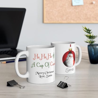 Christmas Santa Claus Personalized Mug, Gift For Child, Hot Cocoa Christmas Mug Kid's Gift, Custom Name Mug Holiday Personalization - Image 4