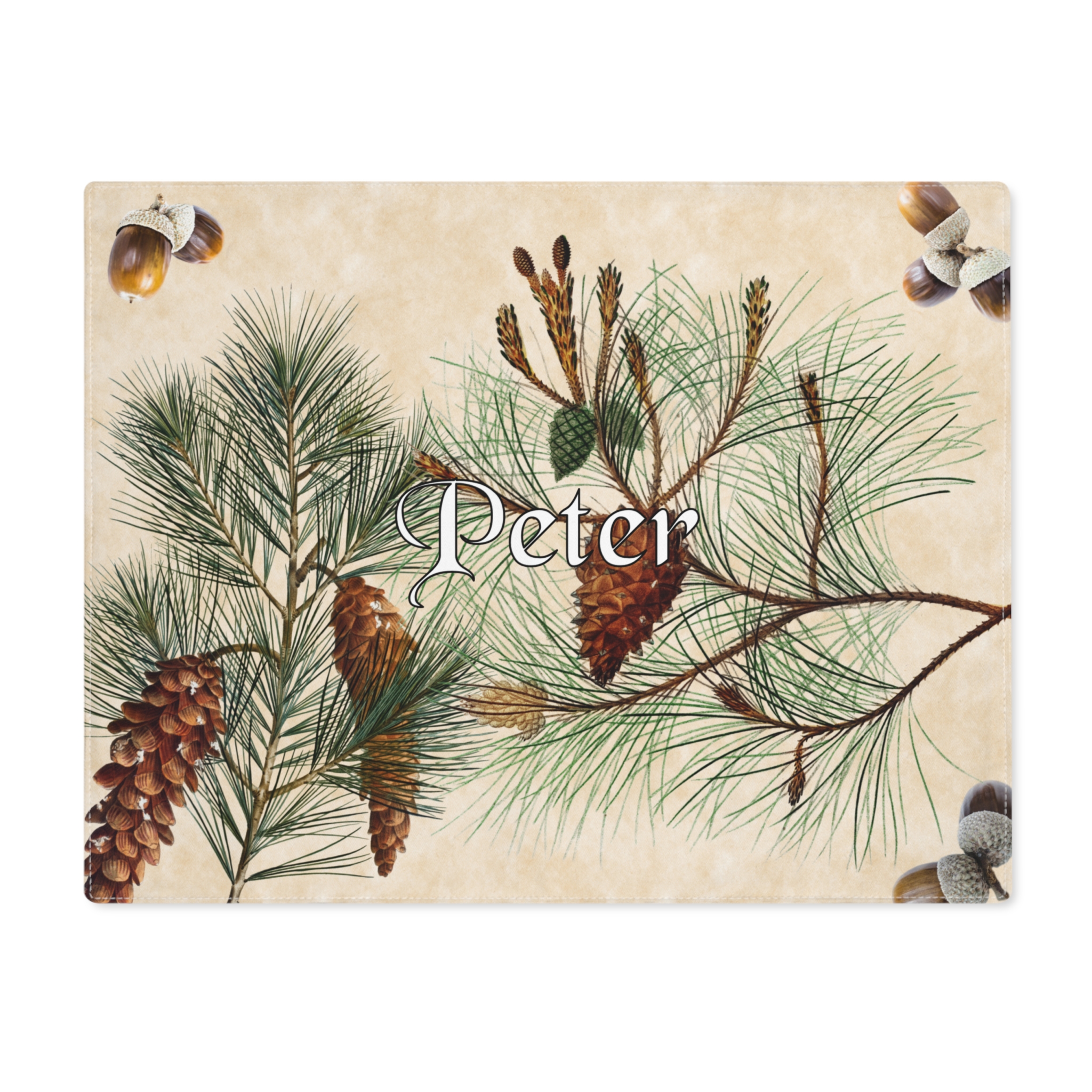 Rustic Pine Personalized Log Cabin Placemat, Gift For Him, Country Farmhouse Decor, RV Camping Picnic Placemat, Custom Name Gift For Her - Image 7