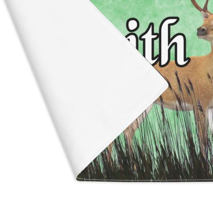 Personalized Log Cabin Placemat, Green Forest Deer, Rustic Gift, Picnic RV Camping, Farmhouse Custom Name Placemat - Image 5
