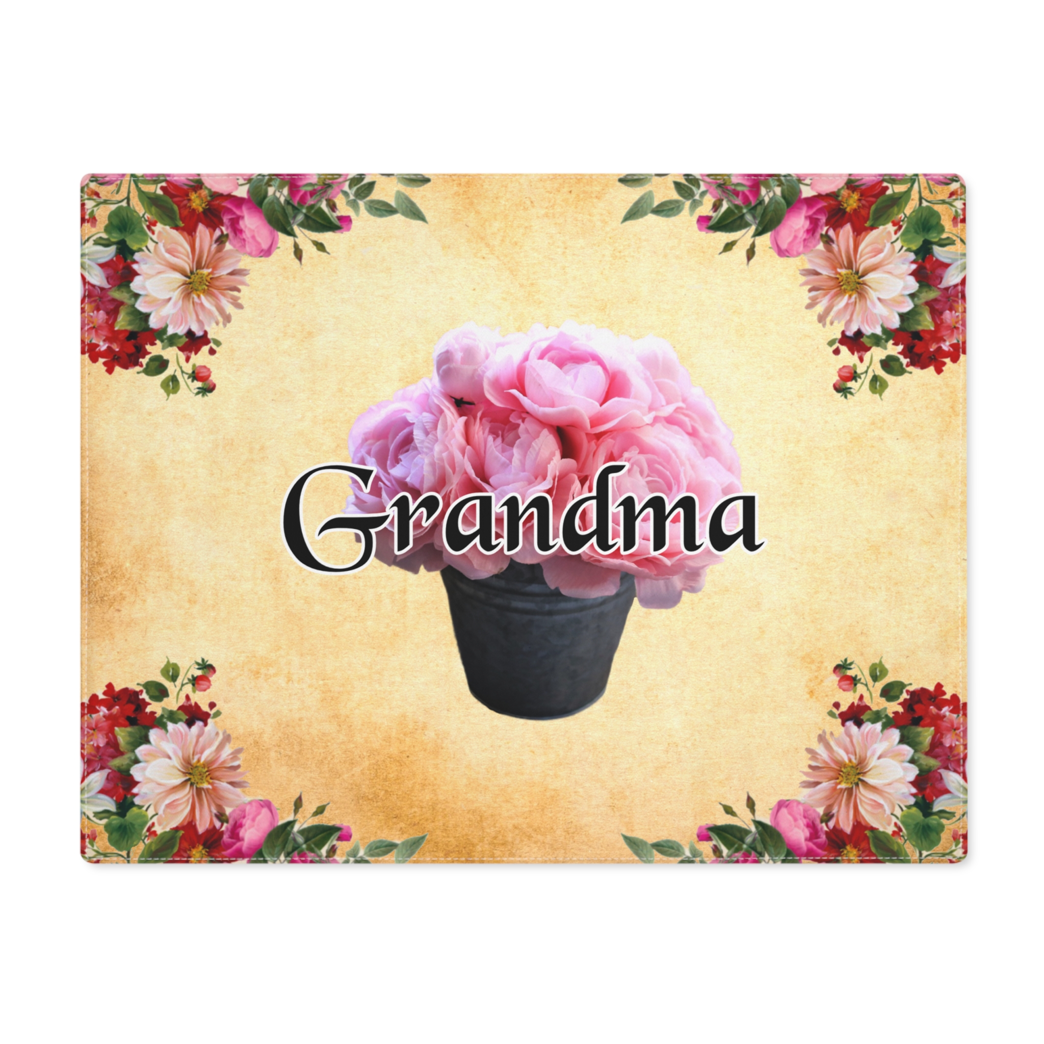 Floral Placemat, Personalized Custom Name Gift, Rustic Farmhouse Country Decor, RV Camping Picnic Custom Name, Pink Flowers - Image 7