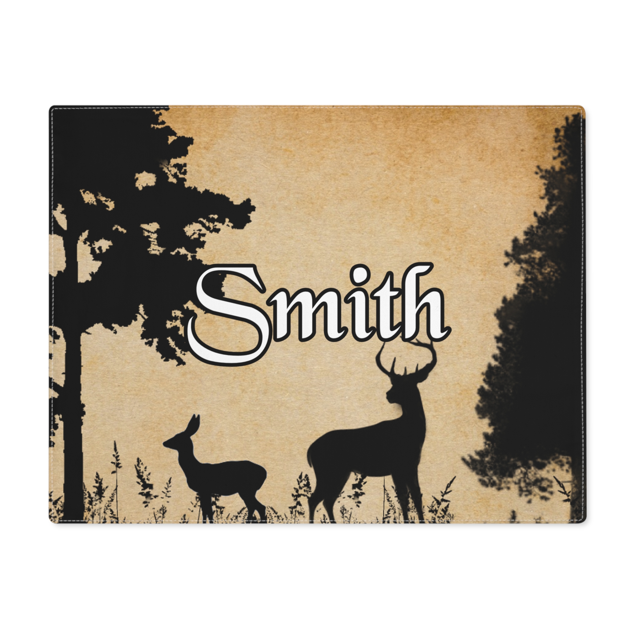 Country Personalized Placemat, Forest Deer, Rustic Cabin Decor, Farmhouse Style, Custom Name RV Camping Picnic Placemat - Image 6
