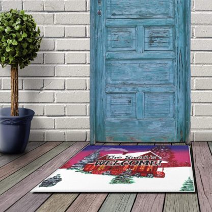 Cozy House Painting Christmas Door Mat, Mom Gift For Her, Personalized Welcome Mat Christmas Rug, Gift For Dad Custom Christmas Doormat - Image 3