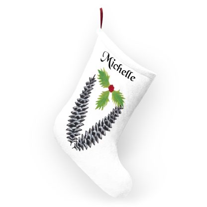 Pine Cones Personalized Christmas Stocking, Family Stocking, Christmas Gift For Her, Custom Name Stocking Dad Gift For Him - Image 7