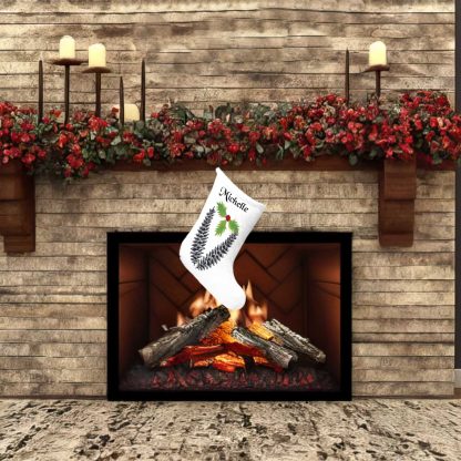 Pine Cones Personalized Christmas Stocking, Family Stocking, Christmas Gift For Her, Custom Name Stocking Dad Gift For Him - Image 10