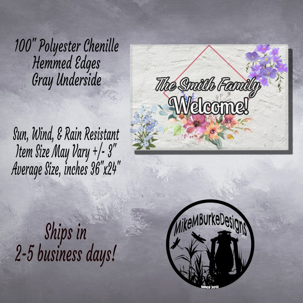 Personalized Farmhouse, Floral Welcome Doormat, Cottagecore, Floral Rug, Custom Welcome Mat, Farmhouse Decor, Home Gift Idea - Image 4