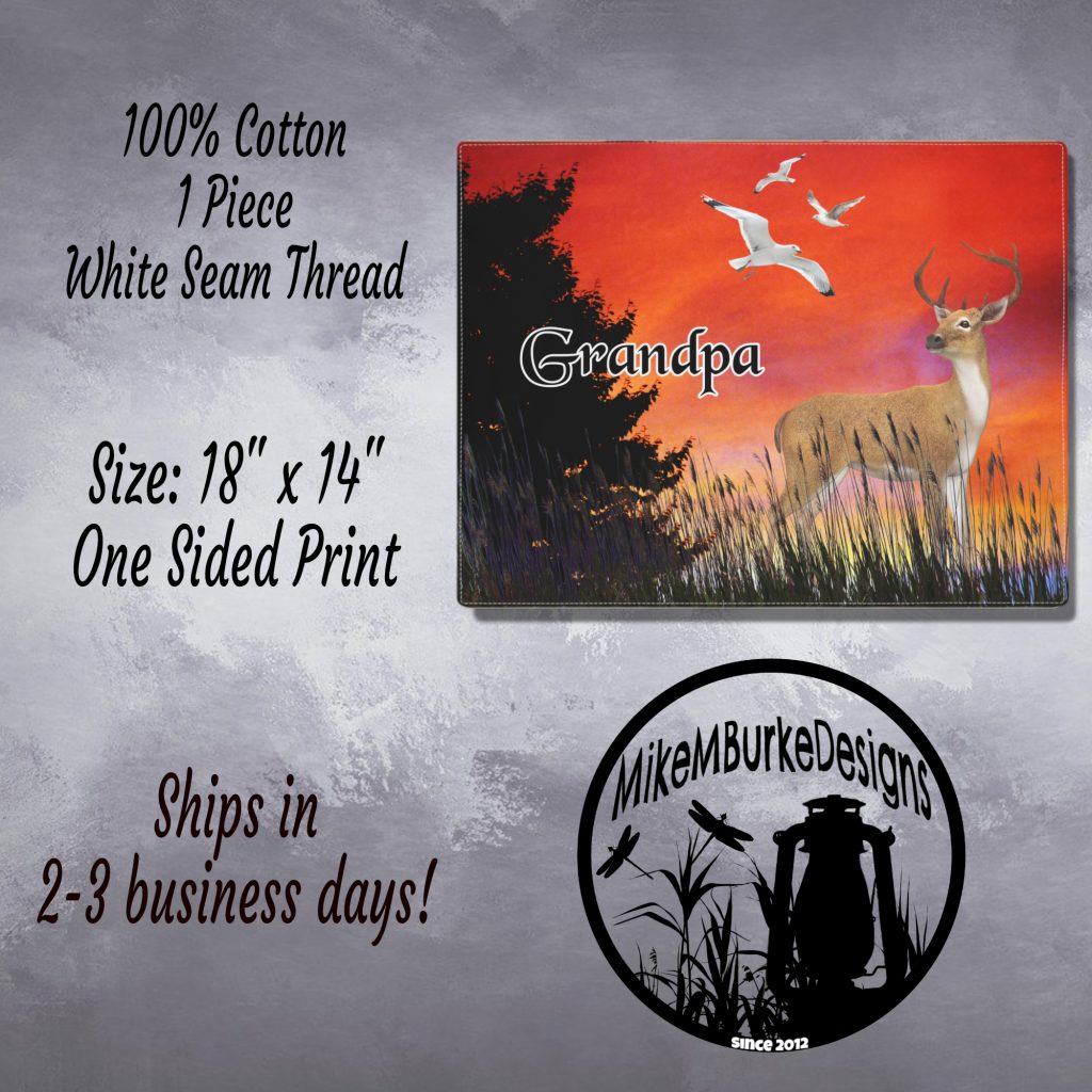 Personalized Log Cabin Placemat, Rustic Sunset Deer, Country Decor, Farmhouse Style, Custom Name RV Camping Picnic - Image 5