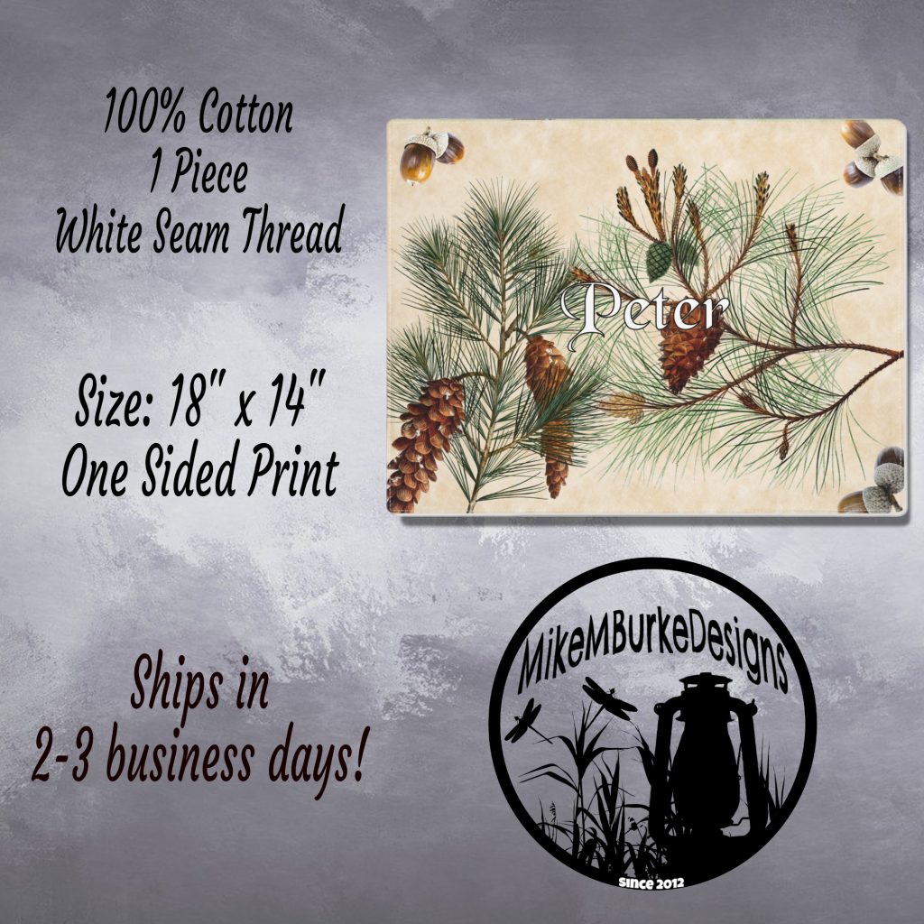 Rustic Pine Personalized Log Cabin Placemat, Gift For Him, Country Farmhouse Decor, RV Camping Picnic Placemat, Custom Name Gift For Her - Image 5