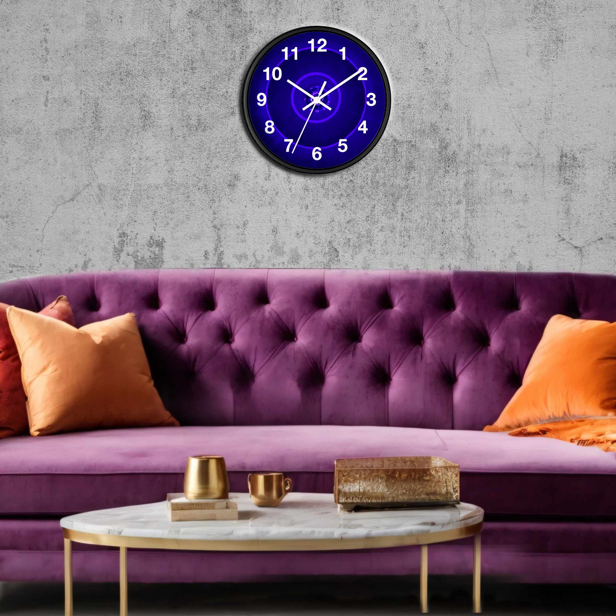 Blue Clock Home Decor, Battery Operated, Modern Gothic Clock Unique Wall Decoration, Gift For Wife - Image 3