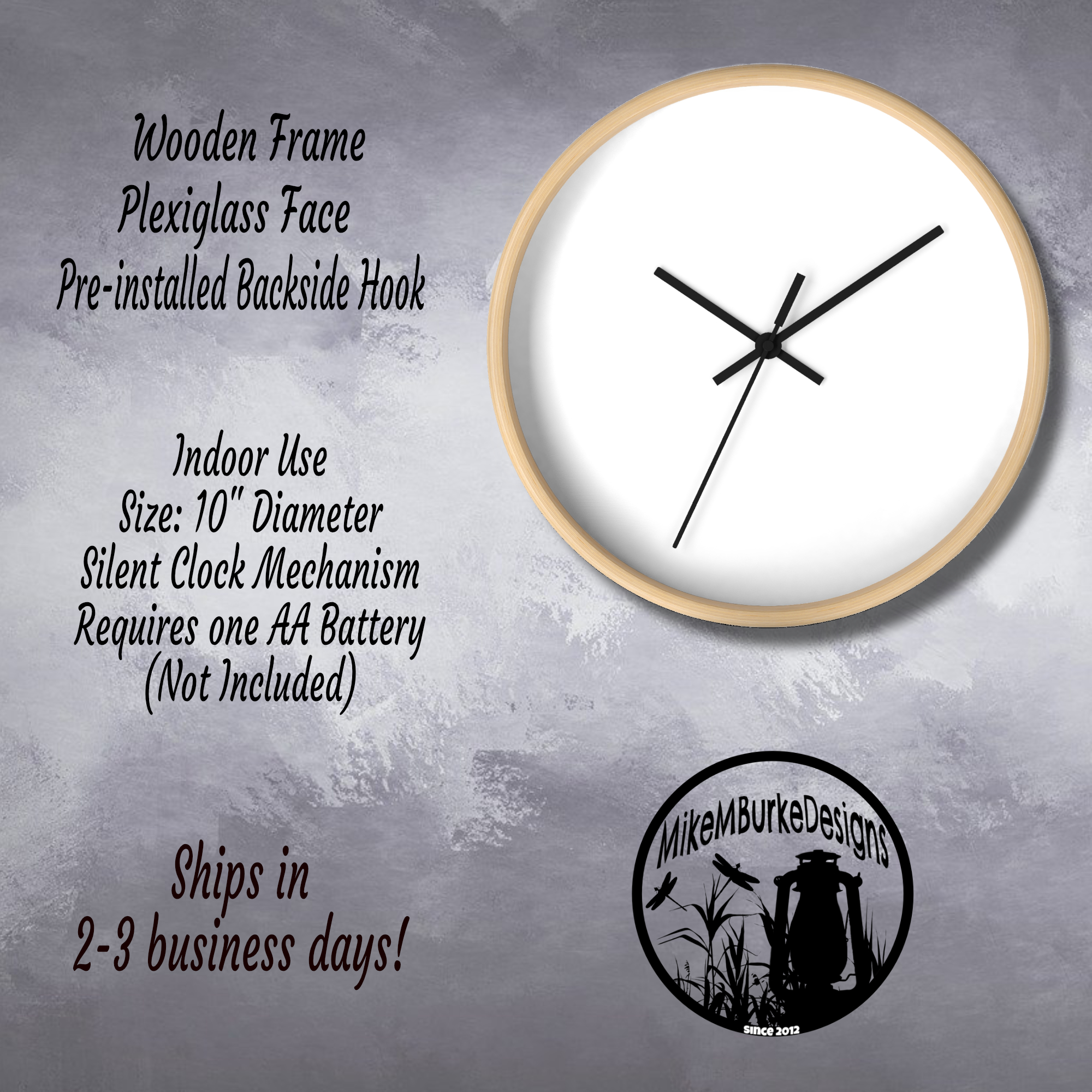 Blue Clock Home Decor, Battery Operated, Modern Gothic Clock Unique Wall Decoration, Gift For Wife - Image 5