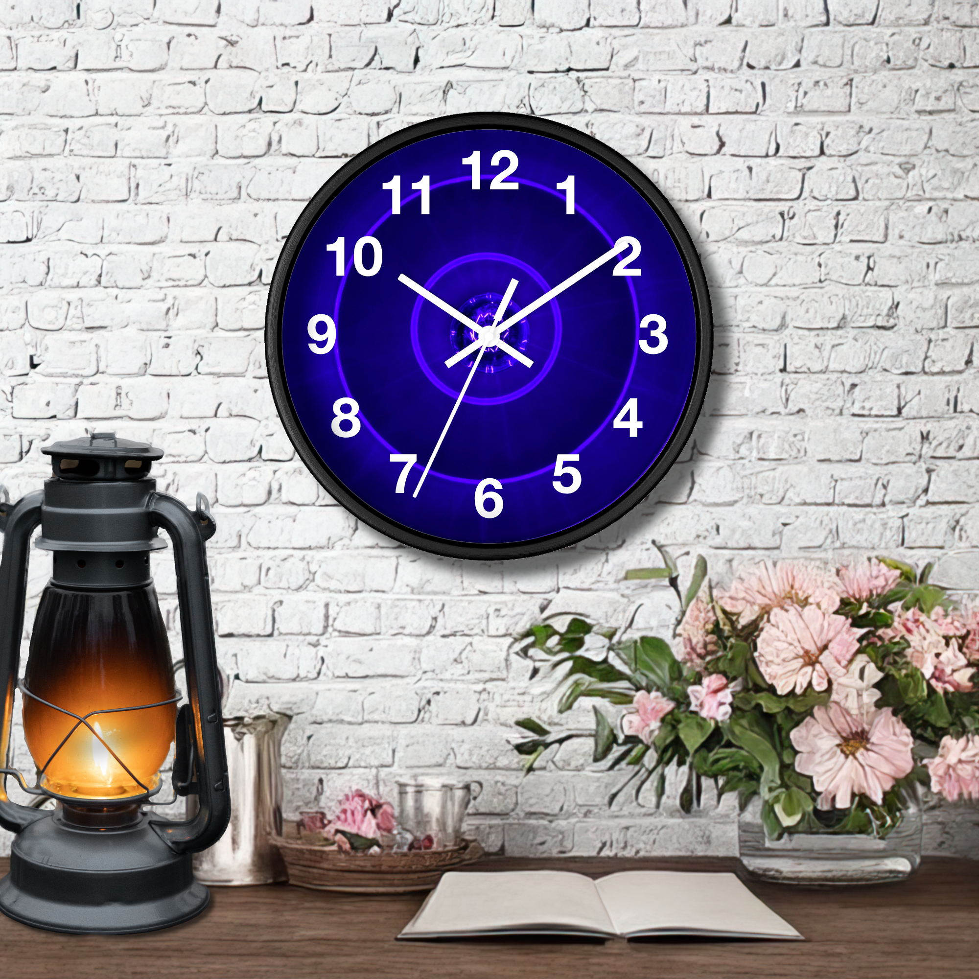 Blue Clock Home Decor, Battery Operated, Modern Gothic Clock Unique Wall Decoration, Gift For Wife - Image 4