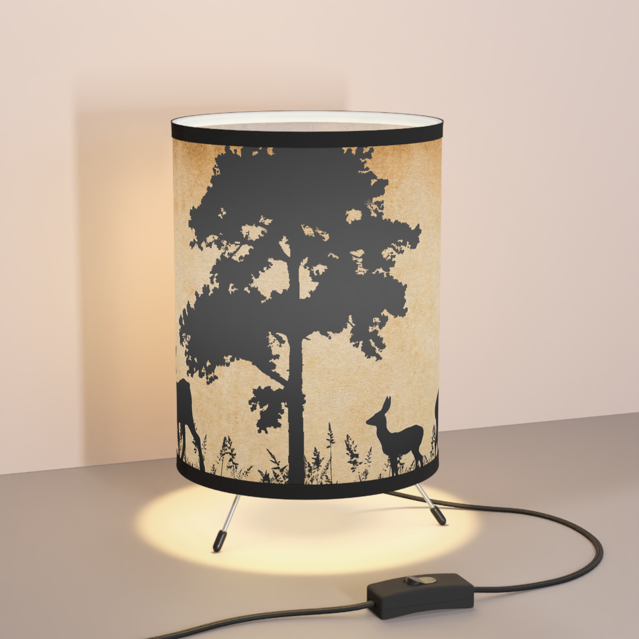Animal Tripod Table Lamp, Rustic Log Cabin Decor, Deer Nature Art, Gift For Husband, Home Lighting Lantern, Gift For Him - Image 8
