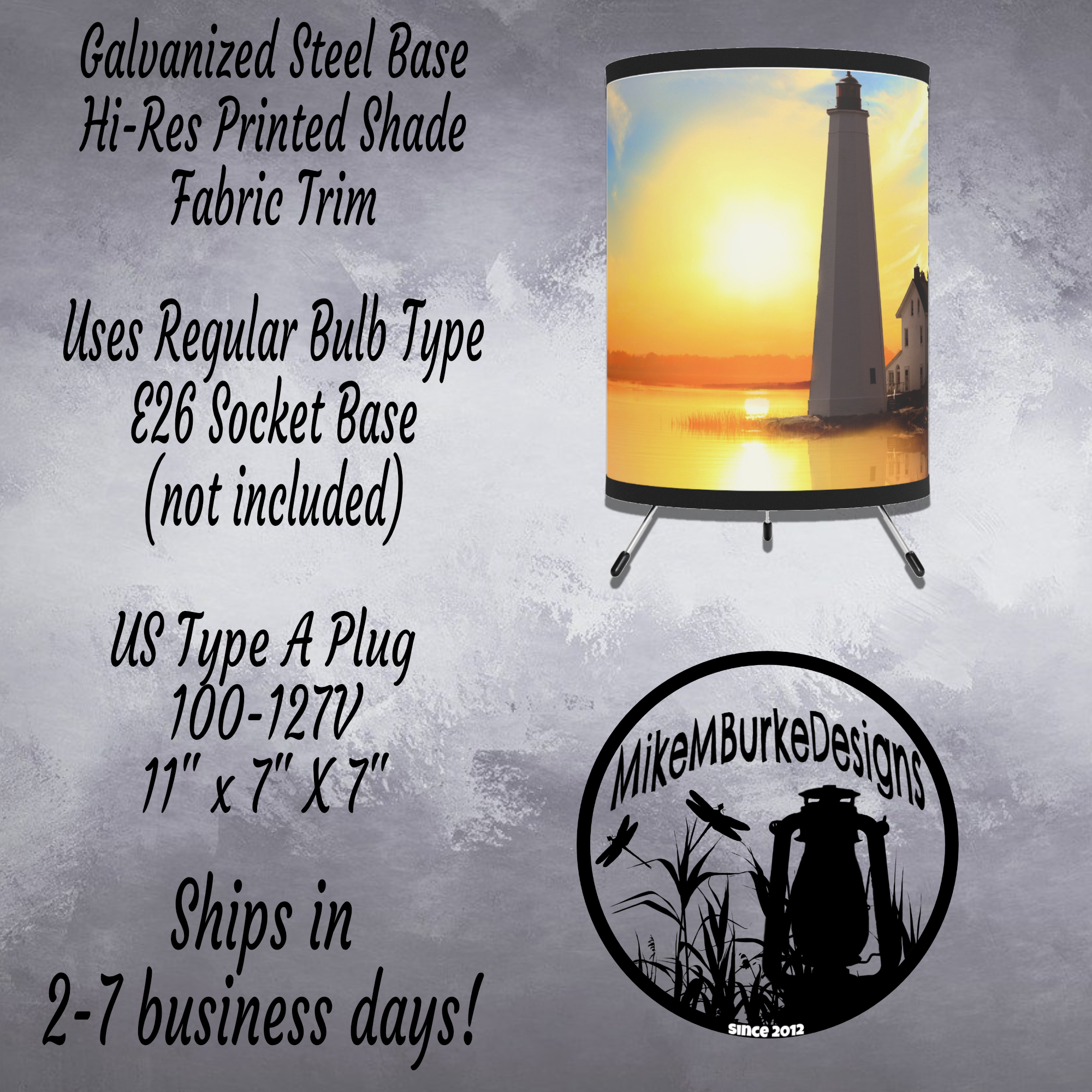 Sunset Lighthouse Lamp, Nautical Lampshade, Mother's Day Mom Gift For Her, Ocean Beach Style Lantern Lamp - Image 6