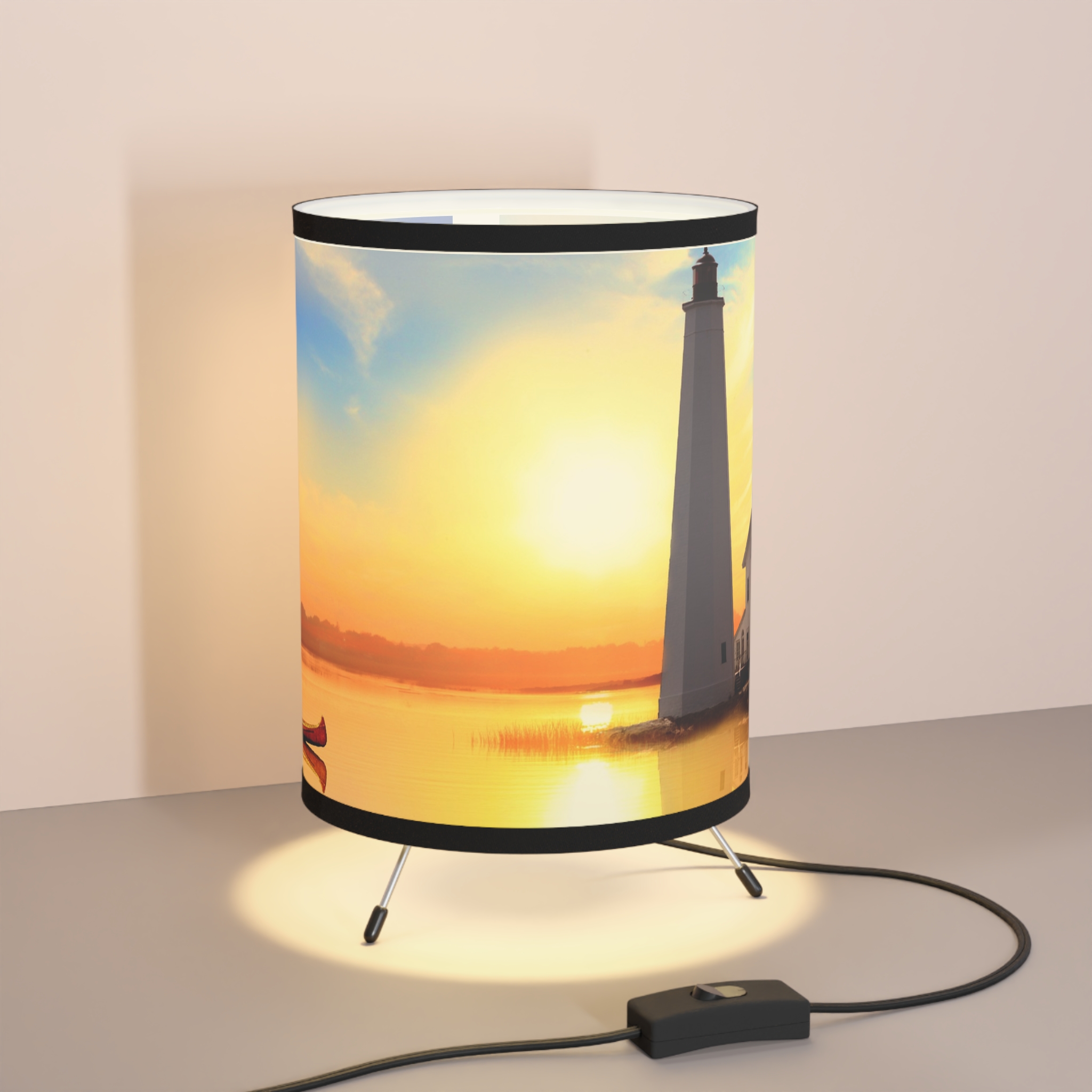 Sunset Lighthouse Lamp, Nautical Lampshade, Mother's Day Mom Gift For Her, Ocean Beach Style Lantern Lamp - Image 7