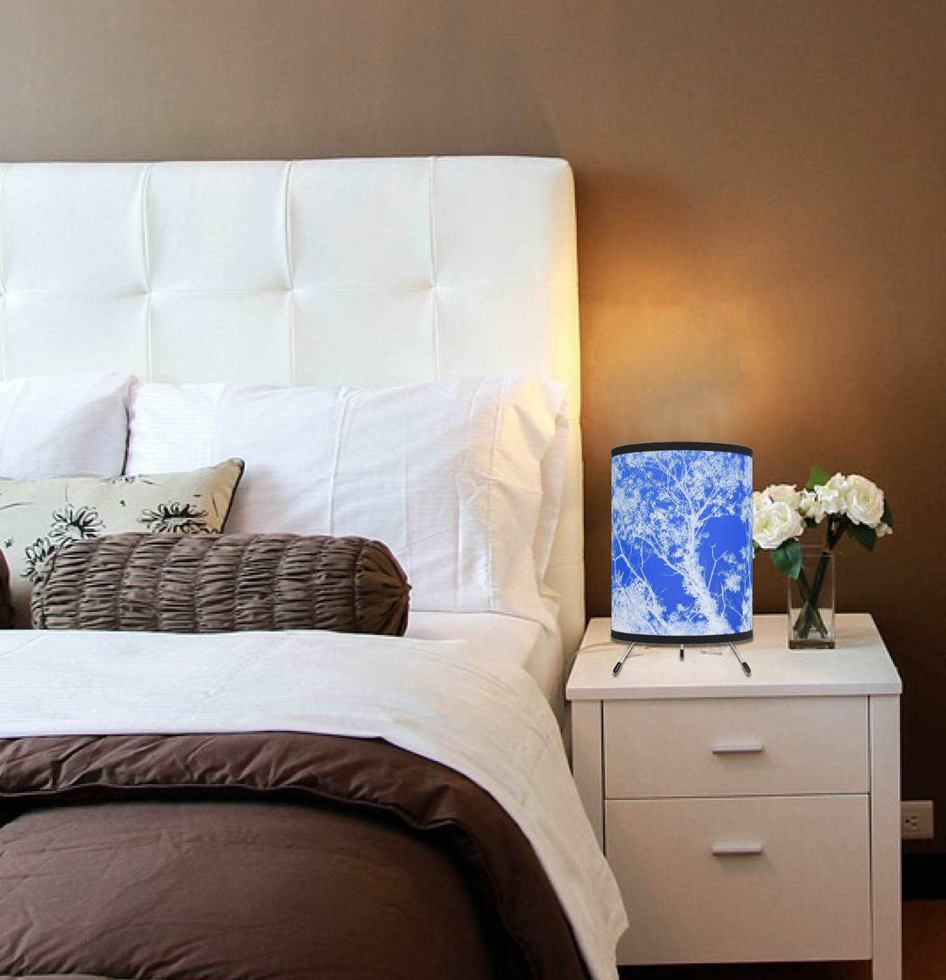 Electric Lantern Table Lamp, Nature Decor, Christmas Gift, Country Farmhouse, Housewarming Gift Tripod Tree Lamp - Image 2