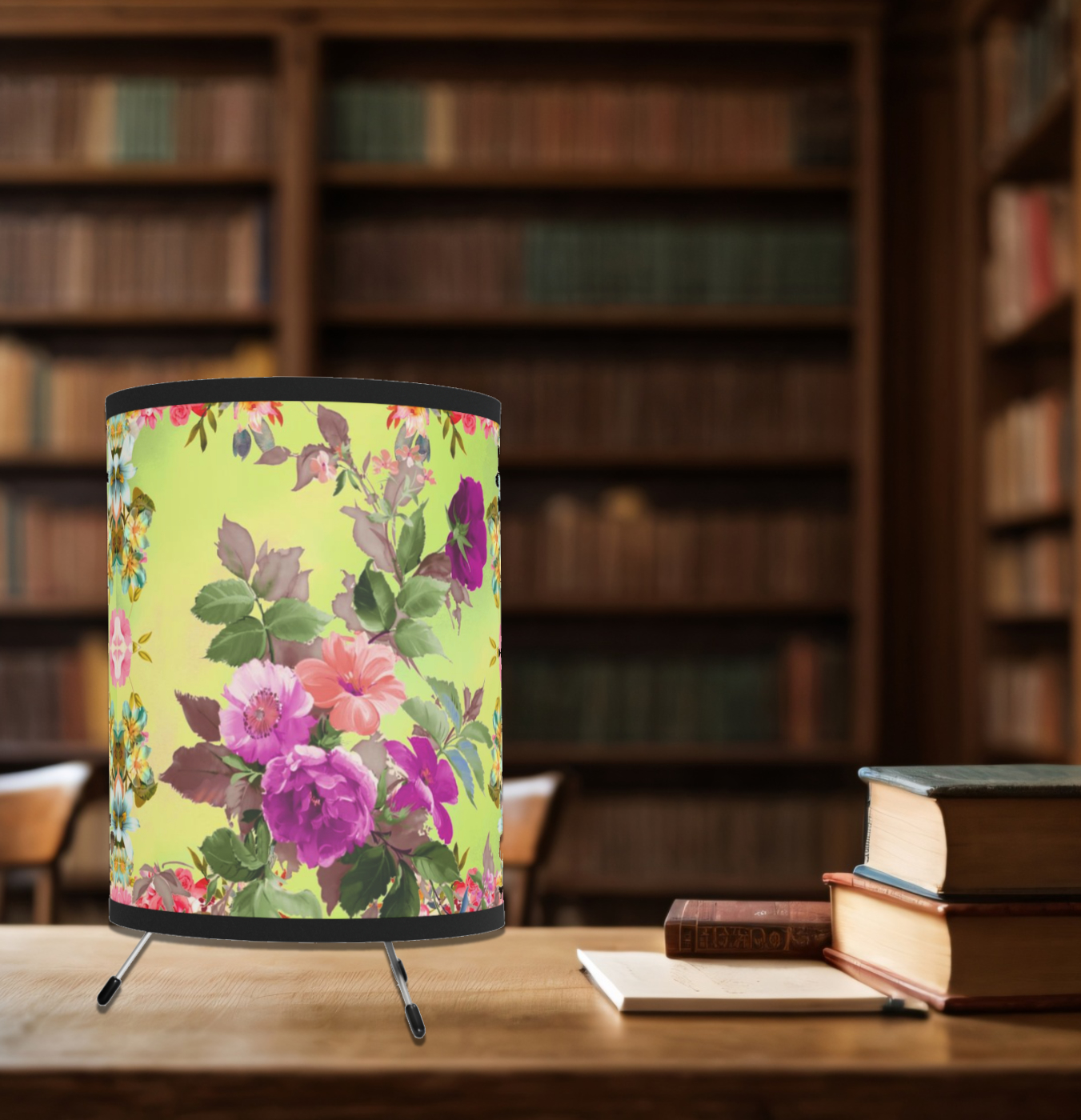 Flower Decor Table Lamp, Mother's Day Gift For Mom, Yellow Floral, Log Cabin Decor, Cottagecore Lantern Lamp Gift For Her - Image 2