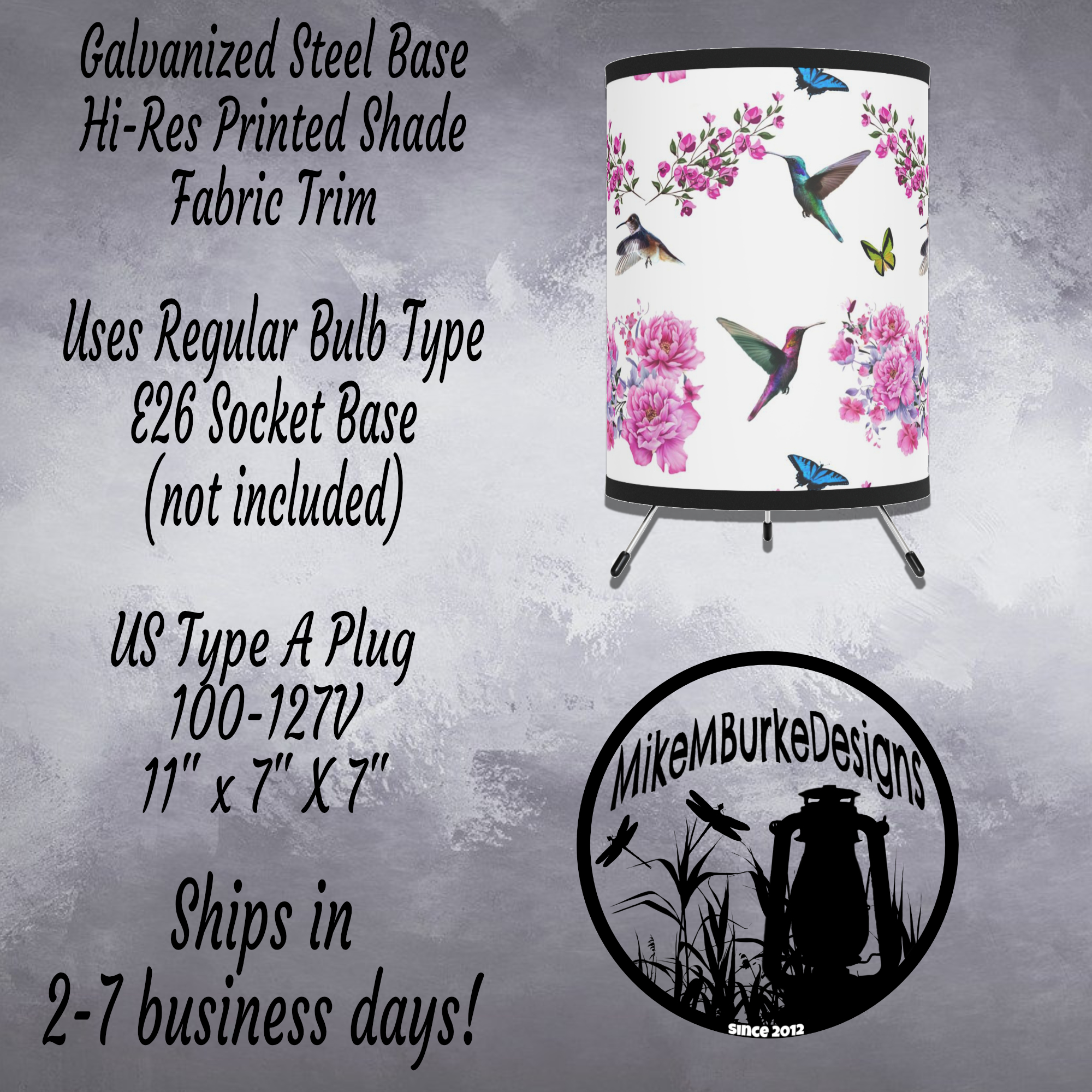 Flower Decor Table Lamp, Gift For Her, Hummingbird Bird Lamp, Floral Log Cabin Style Lantern, Gift For Women - Image 6