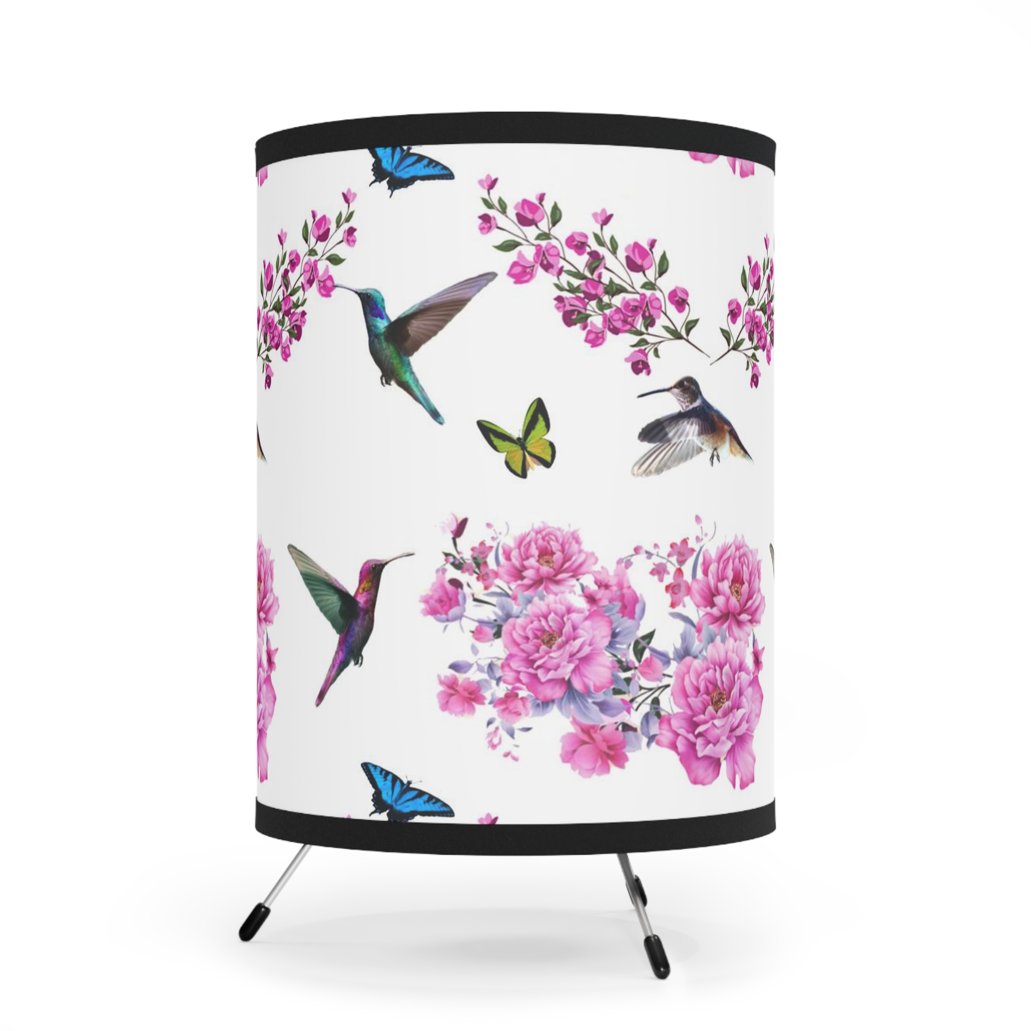 Flower Decor Table Lamp, Gift For Her, Hummingbird Bird Lamp, Floral Log Cabin Style Lantern, Gift For Women - Image 7