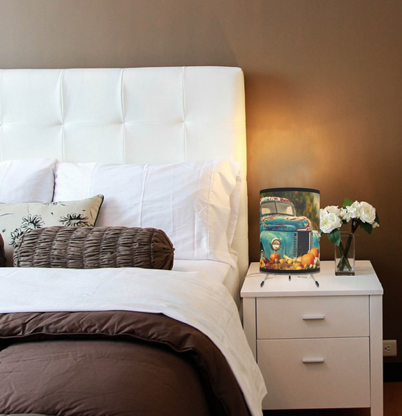 Rustic Lamp, Log Cabin Decor, Tripod Lantern Lamp, Wedding Home Gift, Fall Harvest Farmhouse Decor - Image 2