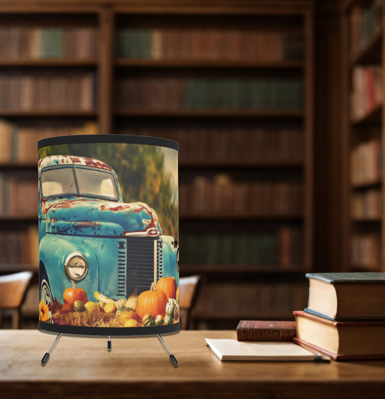 Rustic Lamp, Log Cabin Decor, Tripod Lantern Lamp, Wedding Home Gift, Fall Harvest Farmhouse Decor - Image 3